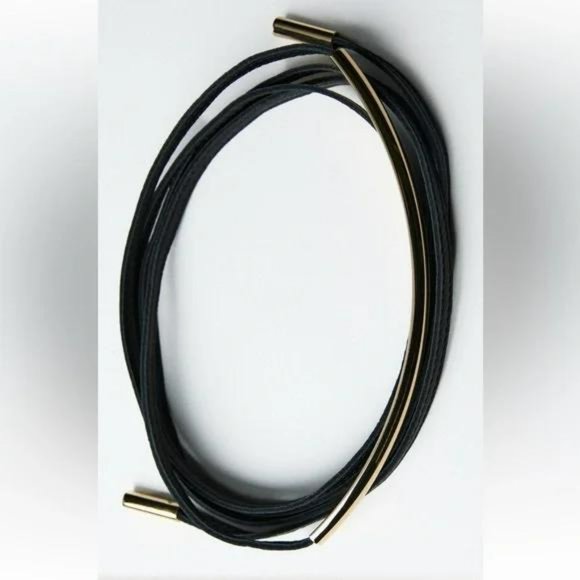 ZARA FLAT LEATHER TUBULAR BELT - Picture 4 of 4